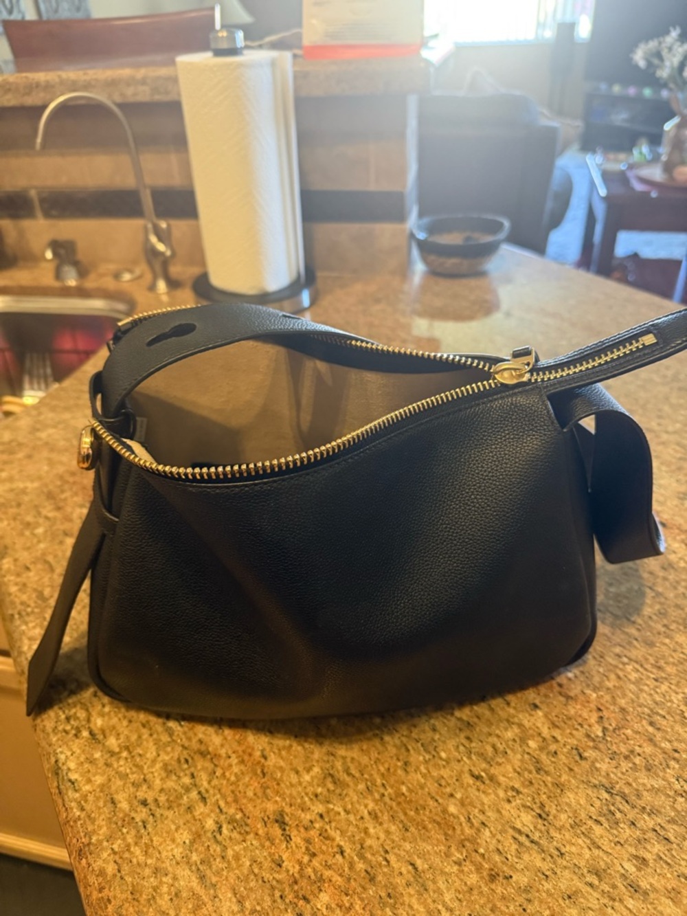 Tory Burch Black Romy Shoulder Bag with Gold Hardware - Picture 8 of 12
